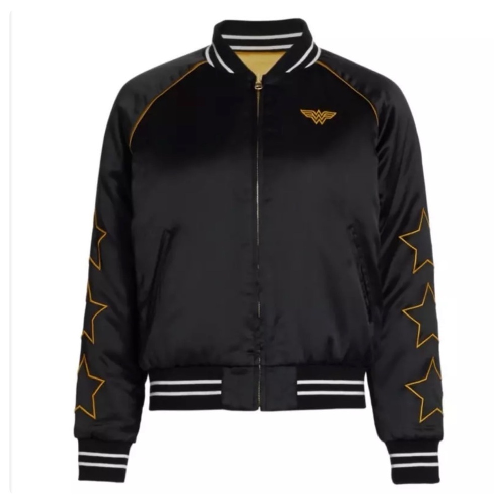 EleVen Venus Williams Believe In Wonder Black Gold Reversible Bomber Jacket XL - Picture 2 of 8